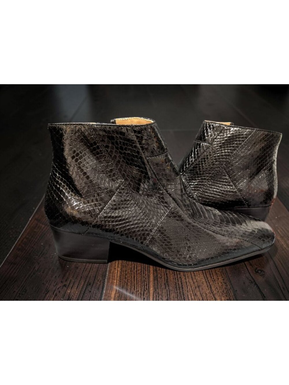 Men's Giorgio Brutini Black Natural Genuine Snakeskin Boots Size 8 NEW IN BOX!!!